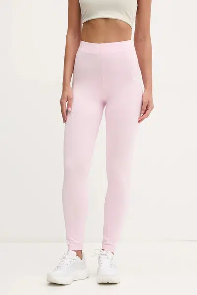 Legíny adidas Essentials Linear dámské, růžová barva, s potiskem, JD3156