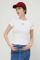 Bavlněné tričko Vans bílá barva