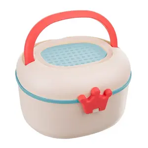 Akuku Praktická krabička/boxik na chrastítka, kousátka, ecru