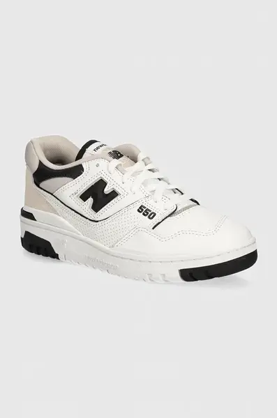 Kožené tenisky New Balance 550 bílá barva, BB550ESI