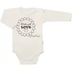 Baby Nellys Body dlouhý rukáv Made with love,  béžové vel.  62