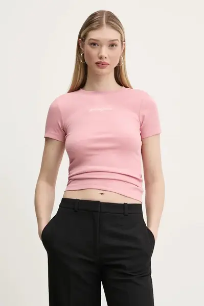 Tričko Guess Jeans růžová barva, W5RI57 KA0H1