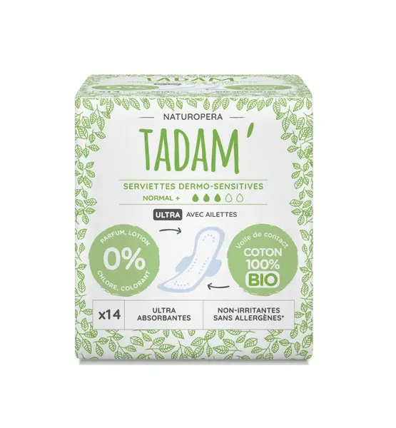 Tadam Dermo sensitivní vložky z BIO bavlny normal + 14 ks