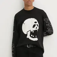 Bavlněné tričko s dlouhým rukávem HUGO