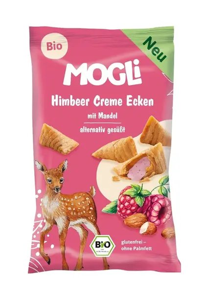 MOGLi BIO Plněné malinové taštičky 30 g