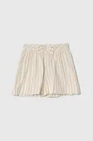 Dětské bavlněné šortky zippy béžová barva, vzorované