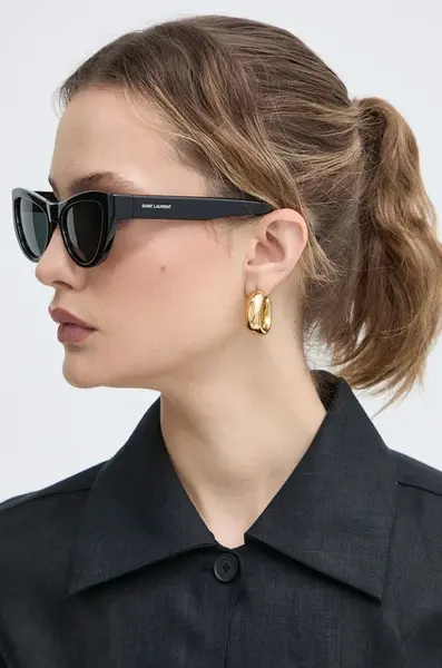 Sluneční brýle Saint Laurent dámské, černá barva, SL 676