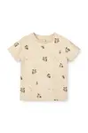 Bavlněné dětské tričko Liewood Apia Baby Printed Shortsleeve T-shirt růžová barva