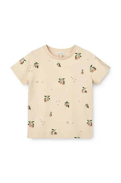 Bavlněné dětské tričko Liewood Apia Baby Printed Shortsleeve T-shirt růžová barva