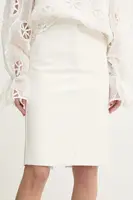 Sukně Bardot béžová barva, midi, 59679SB1