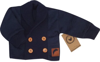 Z&Z Pletený elegantní svetřík s knoflíčky Boy, granátový vel.  68