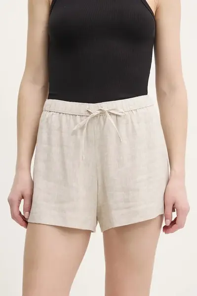 Lněné kraťasy Abercrombie & Fitch