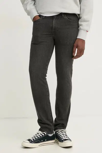 Džíny s příměsí lnu Levi's 511 SLIM šedá barva, 04511