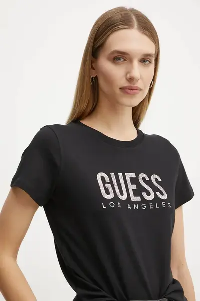Tričko Guess černá barva, W5RI19 I3Z14