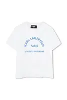 Dětské bavlněné tričko Karl Lagerfeld bílá barva, s potiskem, Z30439