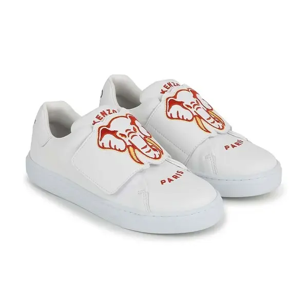 Dětské kožené tenisky Kenzo Kids bílá barva