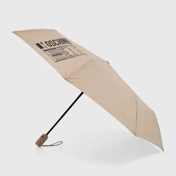 Deštník Moschino béžová barva, 8941