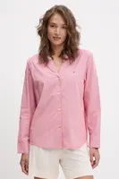 Bavlněná pyžamová košile Tommy Hilfiger vínová barva, UW0UW05764