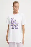 Bavlněné tričko 47 brand MLB Los Angeles Dodgers bílá barva, BB012TMYIHQ620791WW