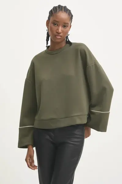 Mikina Answear.LAB zelená barva, hladká