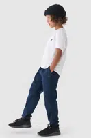 Chlapčenské Casual Hladké Jogger Nohavice 4F Tmavomodré 4FJWMM00TTR