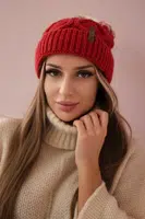 Kesi Čapica s fleece Alice K248 malina+ecru