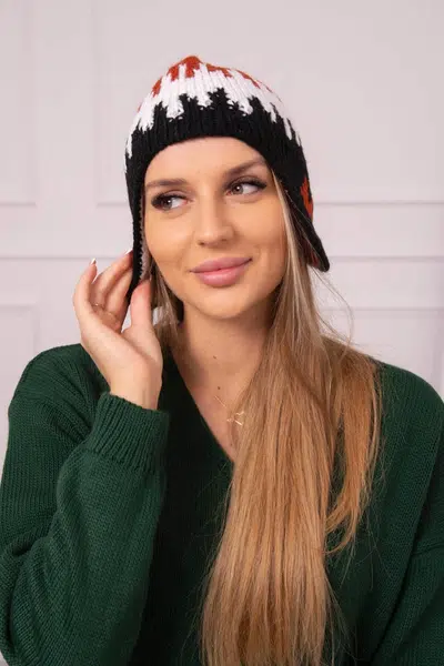 Kesi Dámska čiapka Nikol K405 ruda+biela+čierna