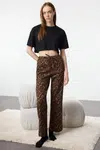 Trendyol Multicolored 100% Cotton Leopard Patterned Knitted Pajama Bottoms
