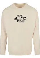 Men's hoodless sweatshirt 2Pac All Eyez on me Tracklist Cut On cream