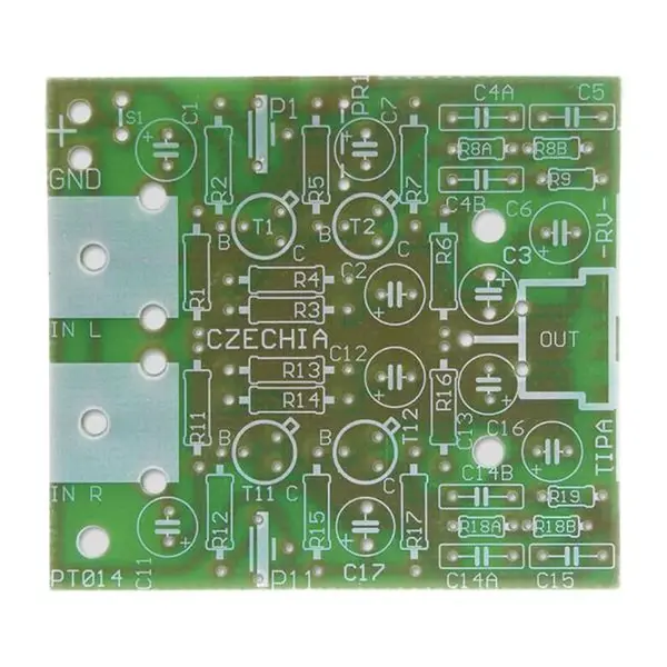 Plošný spoj TIPA PT014 Předzesilovač pro gramofon s magnetodynamickou přenoskou