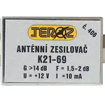 Anténní zesilovač TEROZ 406X, nízkošumový, UHF, G14dB, F1,5dB, U98dBμV, F-F