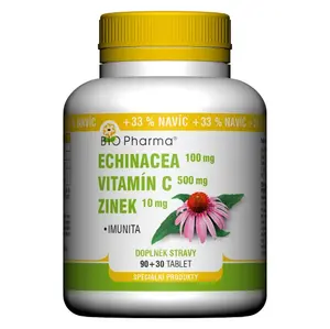 BIO PHARMA Echinacea 100 mg + vitamin C 500 mg + zinek 10 mg 90 + 30 tablet