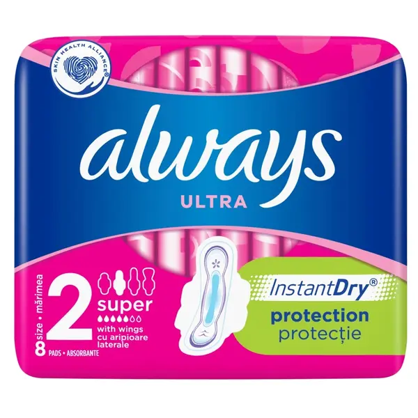ALWAYS Ultra Long vel.2 Hygienické vložky s křidélky 8 ks