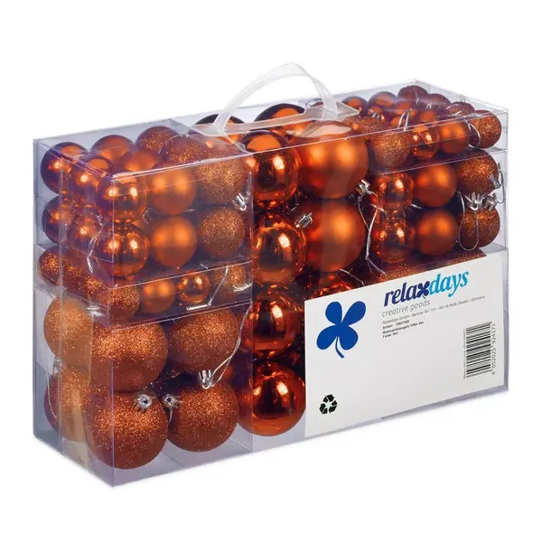 Relaxdays KOULE Oranžové 100-ks sada plast