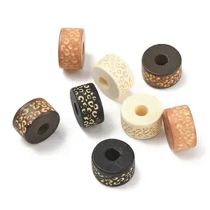 Dyed Schima Wood Carved European Beads