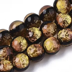 Handmade Silver Foil Glass Lampwork Beads Strands