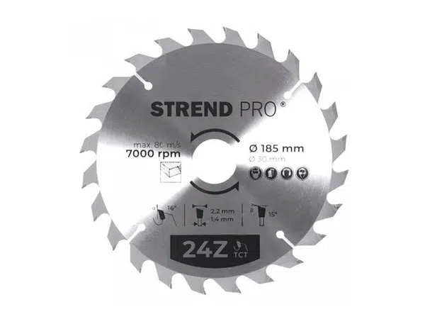 Kotouč pilový TCT pro pokosové pily 185mm 24Z STREND PRO