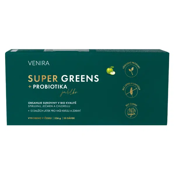 VENIRA Super Greens + probiotika jablko 30 sáčků
