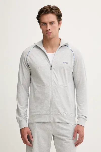 BOSS  mikina na zips pánska bavlnená s elastanom Mix&Match Jacket Z