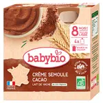 BABYBIO Kapsička krém kakao a krupička 8m+ 4 x 85 g