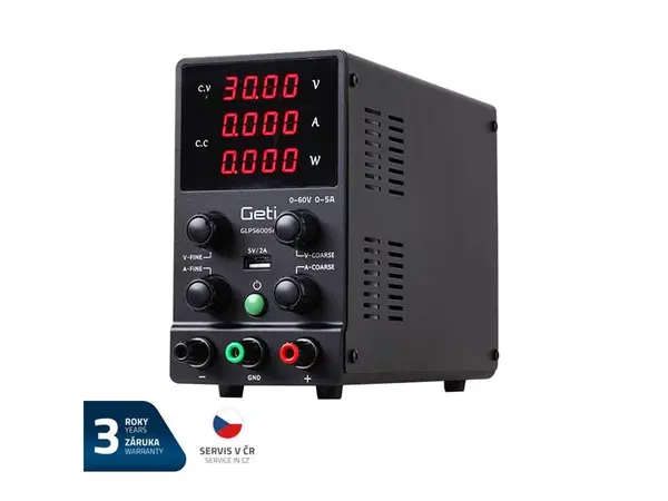 Zdroj laboratorní GETI GLPS6005H  0-60V/ 0-5A