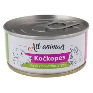 ALL ANIMALS Kočkopes konzerva steak z hovězího jazyka 100 g