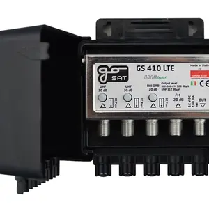 Anténní zesilovač GoSAT GS410LTE, na stožár,1xFM G20dB, 1xDAB G20dB, 2xUHF G30dB