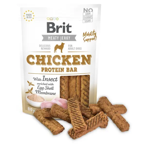 BRIT Jerky Chicken with Insect Protein Bar pamlsky pro psy 80 g
