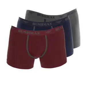 Bushman boxerky Edward 3Pack tmavošedé/navy/červené S