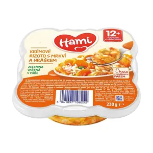 Hami príkrm Malý Gurmán krémové rizoto s mrkvou a hráškom 230g