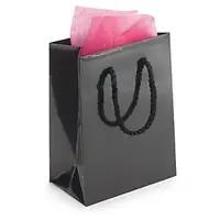 25 x Dárková taška z lesklého papíru černá 120x160x70 mm