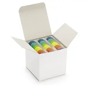 150 x Papírové krabičky bílé 100 x 100 x 100 mm