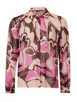 MEXX Blúzka  béžová / tmavohnedá / svetlofialová