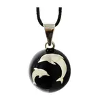 Bola Essentials Těhotenská rolnička 1 ks Black with Silver Dolphins